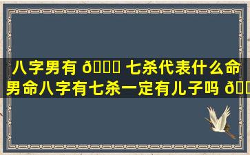 八字男有 🐞 七杀代表什么命（男命八字有七杀一定有儿子吗 🌲 ）